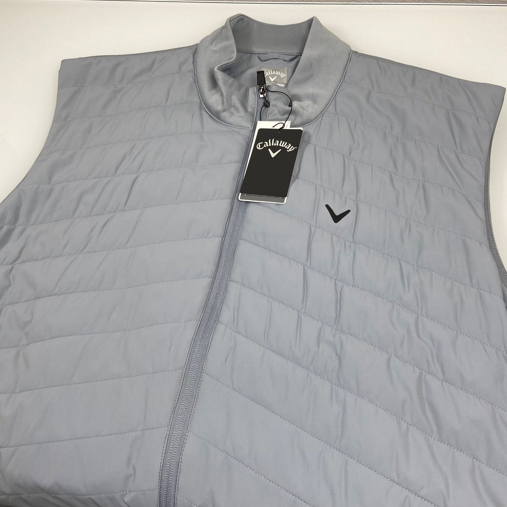 Callaway Mens XXL Gray Quilted Puffer Golf Vest‎ NEW Tradewinds Sun Protection